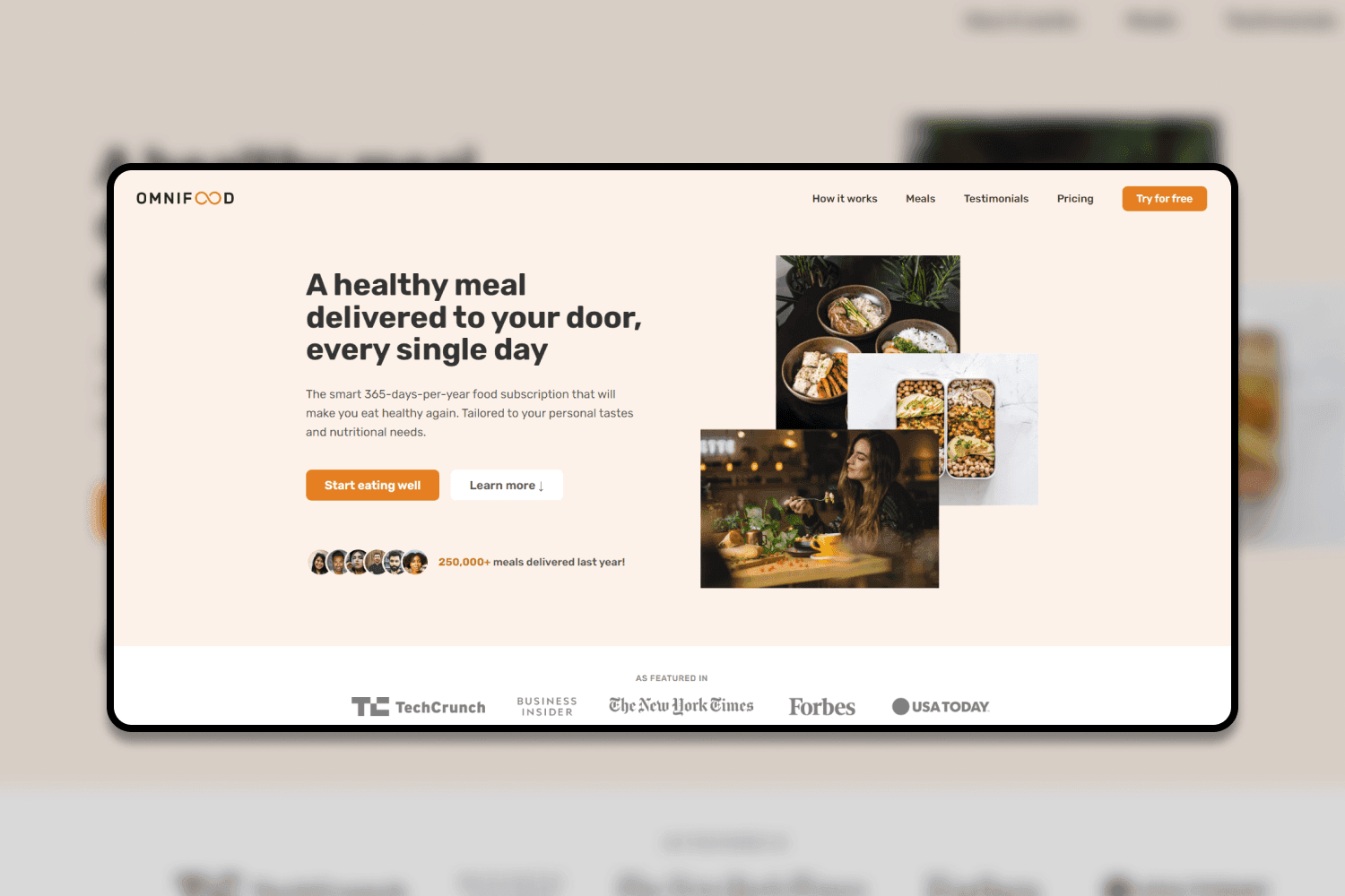 Omnifood Landing Page screenshot